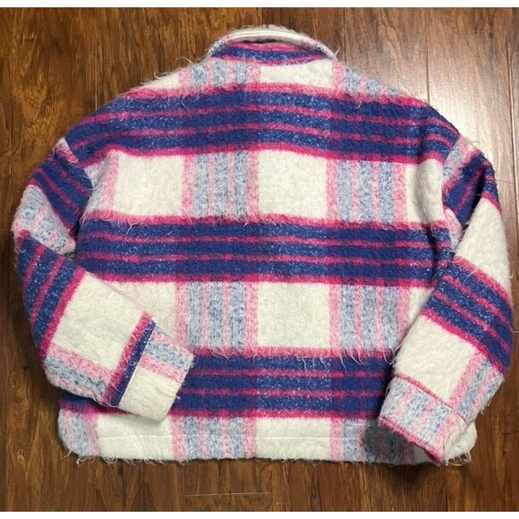 BlankNYC Women’s Cropped Plaid Shacket Cozy Button Front Jacket XS - Picture 6 of 7
